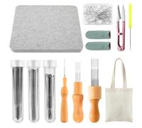 Irenare 148 pezzi Kit di infeltrimento ad ago 20 x 10 cm tappetino per infeltrimento con aghi Protezioni per le dita Sacchetto di legno per principianti fai da te professionale