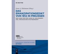Irene A. Diekmann Das Emanzipationsedikt von 1812 in Preußen (Copertina rigida)