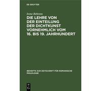 Irene Behrens Die Lehre Von Der Einteilung Der Dichtkunst Vor (Copertina rigida)