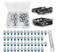 Irenwarl 50 pedali per bicicletta, chiodi antiscivolo, M4 x 4,4, chiodi antiscivolo per pedale, chiodi antiscivolo, per mountain bike, bici da corsa, con chiave inglese (2 stili)