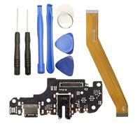 iReplaceParts, porta di ricarica per Xiaomi Mi 10T Lite 5G, connettore dock per microfono, jack per cuffie, con cavo flessibile per scheda madre e kit di attrezzi (M2007J17G)