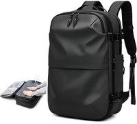 IRFHDCX Zaino A Compressione Sottovuoto Con Pompa A Vuoto Zaino Da Viaggio Espandibile For Uomo Donna Borsa Da Lavoro Approvata Dalla Compagnia Aerea 60L(D-vacuum compression)