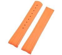 IRFKR 20 millimetri Nuovo FKM Gomma Fluorosa Estremità Curva Per Omega Strap Per Seamaster 300 Diving In Acciaio Fold Fibbia di Ricambio cinturino(Orange,Silver Sharp Buckle)
