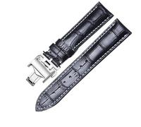 IRFKR Cinturini per orologi in pelle di vacchetta per L2 L4 Master Collection Flagship Evidenza Cinturini per orologi Bracciale in pelle di vitello L2.628.673(Black Silver,18mm(Buckle 18mm))