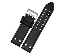 IRFKR Cinturino per orologio in pelle Bracciale da polso 20mm 22mm Band per Hamilton Aviation H77755533 H77616533 Cinturino per orologio da uomo in vera pelle(Black Yellow,20mm)