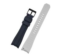 IRFKR Doppio colore per Rolex Citizen SEIKO SILICO CINGHE UOMINI Accessori per orologi ad arco Bracciale orologio cinghia di orologio da orologio da 20 mm 22mm(Black white black,20mm)