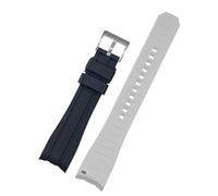 IRFKR Doppio colore per Rolex Citizen SEIKO SILICO CINGHE UOMINI Accessori per orologi ad arco Bracciale orologio cinghia di orologio da orologio da 20 mm 22mm(Black White silver,22mm)