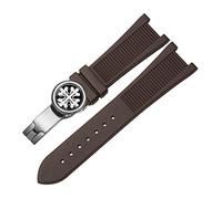IRFKR Per Pp Patek Philippe Silicone Watch Belt 5711 5712G Nautilus Watch Strap Interface speciale 25mm*13mm Canda(Brown-silver-B)