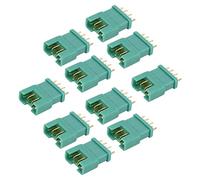 Irfora 10Pcs 13.030 + 10Pcs 13.031 MPX Green Hexagonal Plug Copper Gold Plated Nylon Injection Molding Model Battery Connector, RC Battery Accessory, The Full Sheathed Socket Plug