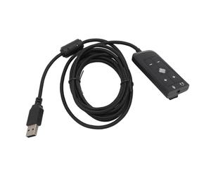 Irfora Convertitore Esterno da USB a Aux da 3,5 Mm, Indicatore LED, Controllo Volume, Pulsante di Disattivazione Microfono, Adattatore Surround Virtuale 7.1, Compatibile con PC,