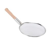 Irfora Cucchiaio per Schiumarola in Rete di Acciaio Inossidabile con Manico in Legno per la Domestica (28 cm)