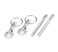 Irfora Kit Chiusura a Perno Universale per Cofano Motore, Antiruggine, Evita Vibrazioni del Cofano, Vano Motore Sicuro per Auto Sportive da con Accessori Inclusi, Foratura Necessaria per (Argento)