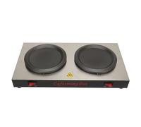 Irfora Scalda caffè a Due Posizioni, Piastra Riscaldante a Doppio Bruciatore Scalda Caffettiera Commerciale Portatile in Acciaio Inossidabile per Sala Pausa Bar, Efficienza (Spina europea 220 V)