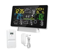 Irfora Schermo a colori WiFi, stazione meteo intelligente, misuratore di temperatura e umidità, orologio meteo con previsioni meteo di quattro giorni sullo stesso schermo, indicatore di fase lunare