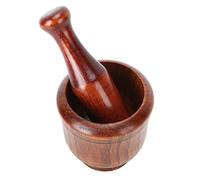 Irfora Schiacciaglio Manuale, Set Mortaio e Pestello in Legno | Resistente all\'usura, Dimensioni comode, Alta qualità, Adatto per integratori, Leggero