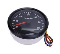 Irfora Tachimetro Marino 110mm con Contatore Ore (Black Dial Black Bezel | Costruzione durevole, retroilluminazione a LED, installazione rapida, adatta per auto, camion, generatori, attrezzature