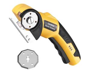 Irfora Terrimmer in Tessuto con Luce a LED, Taglierina a Forbici Elettriche a Cordone, 4v Ricaricabile, per il Taglio del Tappeto di Cartone di Carta Crafting Project Fai - -te (Giallo)