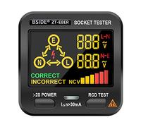 Irfora Tester di presa di corrente, display LCD digitale con test NCV, test RCD, test di polarità, circuito di polarità, rilevatore di tensione di polarità, ispezione di fabbrica