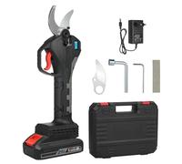 Irfora Troncarami elettrico senza fili, alimentato a batteria, potatura con motore brushless, batteria al litio da 21 V, diametro di taglio 30-40 mm, display LCD
