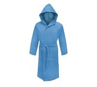 Irge Accappatoio Microfibra Cappuccio e Borsetta Unisex (Azzurro, XL)