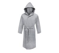 Irge Accappatoio Microfibra Cappuccio e Borsetta Unisex (Grigio, XL)