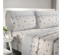 IRGE Completo Lenzuola Letto Matrimoniale Con Orlo Smerlato Made in Italy Top