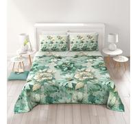 Irge Copriletto in cotone granfoulard estivo stampa digitale matrimoniale 245x280 (rubina verde)