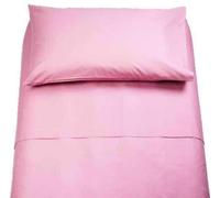 Irge Lenzuola Cotone Puro 100% Matrimoniale Tinta Unita sotto sopra 2 FEDERE Vari Colori (Rosa)