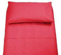 Irge Lenzuola Cotone Puro 100% Matrimoniale Tinta Unita sotto sopra 2 FEDERE Vari Colori (Rosso)