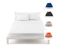 Irge Lenzuola Matrimoniale Puro Cotone Tinta Unita 2 Colori