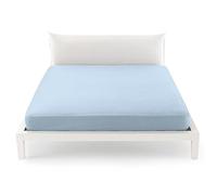 Irge Lenzuola sotto Singolo con Angoli Home Collection colorato 90x200 + 25cm Celeste