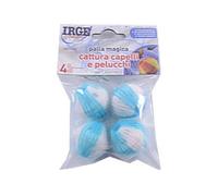 IRGE Palla Magica Cattura Capelli e Pelucchi, per Lavatrice e Asciugatrice, 1 Confezione da 4 Palline