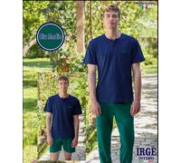 IRGE Pigiama Uomo Tris, Cotone 100%, Manica Corta Serafino TU49