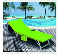 IRGE Telo Mare Microfibra Tinta Unita Bordino Bicolore Tasche Laterali e Astuccio Porta Telo col. Verde