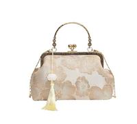 IRGVJIFR Borsa da Sera con Fiore Borsa a tracolla ricamata a floreale personalizzata for la pochette da sera della festa nuziale Per il banchetto(Color 02)