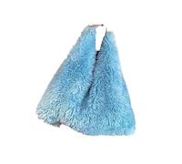IRGVJIFR Borsa in Peluche Borsa a mano in peluche soffice, borsa invernale da donna, in pelliccia sintetica, morbida, grande capacità, in lana d'agnello, for la spesa(Blue)