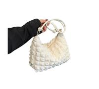 IRGVJIFR Borsetta Ascellare da Donna Borsa in tela antirughe for donna, borsa a tracolla casual, trapuntata sotto le ascelle, a, a nuvola(White)