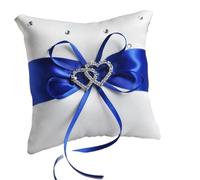 IRGVJIFR Cuscino Portafedi Nuziali Cuscino for fedi nuziali con doppio cuore e nastro, 10x10 cm, decorazione for cuscino(Color 01)