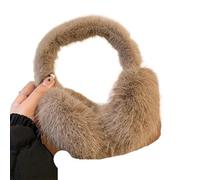 IRGVJIFR Paraorecchie Solid Color Soft Plush Ear Warmer Winter Warm Earmuffs Fashion Cover Outdoor Cold Protection Ear-Muffs Folding Earflap(Khaki)
