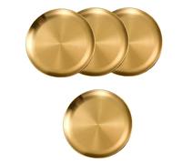 IRGVJIFR Piatti da Portata in Metallo 4 pezzi di piatti rotondi dorati in acciaio inossidabile, vassoi bassi da 20/23/26/30 cm, campeggio, barbecue, picnic, pentole(20cm)