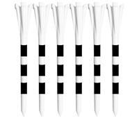 IRGVJIFR Tee da Golf Tee da Golf in plastica infrangibile a 5 Punte con Testa a Strisce marcatori a 50 Pezzi, Supporto for Palla a Basso attrito Meno Resistenza per Lo Sport(70mm White)