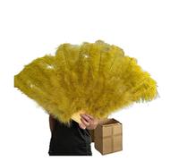 IRGVJIFR Ventaglio di Piume da Danza 1/2 Pezzi Ventaglio di Piume Colorate più ventaglio 13 Pieghevole in Osso Accessori for spettacoli teatrali per Il palcoscenico(Olive Green,100CM 2PCS)