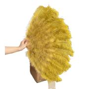 IRGVJIFR Ventaglio di Piume da Danza Ventaglio di Piume Grandi 13 Ossa 100 Cm 130 Pieghevole Tenuto in Mano for La Decorazione Spettacoli Danza Carnevale per Il palcoscenico(Olive Green,130CM 2PCS)