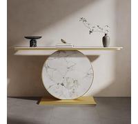 IRHIGBGX Consolle in Marmo, Tavolo da Ingresso, Tavolini Divano Moderni e Stretti con Piano in Base in Metallo, Tavoli Lunghi Laterali in Accento Dietro il for Camera Letto, Ufficio, Soggiorno