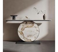 IRHIGBGX Consolle in Marmo, Tavolo da Ingresso, Tavolini Divano Moderni e Stretti con Piano in Base in Metallo, Tavoli Lunghi Laterali in Accento Dietro il for Camera Letto, Ufficio, Soggiorno