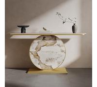 IRHIGBGX Consolle in Marmo, Tavolo da Ingresso, Tavolini Divano Moderni e Stretti con Piano in Base in Metallo, Tavoli Lunghi Laterali in Accento Dietro il for Camera Letto, Ufficio, Soggiorno