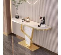 IRHIGBGX Consolle in Marmo Tavolo Moderno da Ingresso Lungo e Stretto con Base in Metallo, Tavolino Divano in Accento Dietro il, Moderne di metà Secolo for Soggiorno, Foyer, Camera Letto