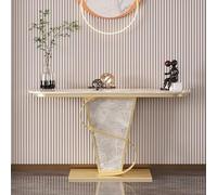 IRHIGBGX Consolle in Marmo Tavolo Moderno da Ingresso Lungo e Stretto con Base in Metallo, Tavolino Divano in Accento Dietro il, Moderne di metà Secolo for Soggiorno, Foyer, Camera Letto