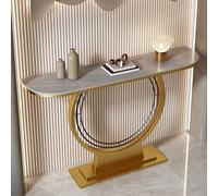 IRHIGBGX Tavolo consolle moderno con base in metallo, tavolo da ingresso in marmo, divano, stretto e lungo, dall'accento contemporaneo for soggiorno, accento del corridoio