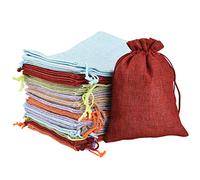 Irich Borsa di Iuta, 30 Pezzi 18*13 cm Borsa di Lino con Coulisse, Borsa di Mussola Multicolore per Artigianato di Nozze, Perfetto per la Festa di Nozze Borsa di Gioielli Fai da Te